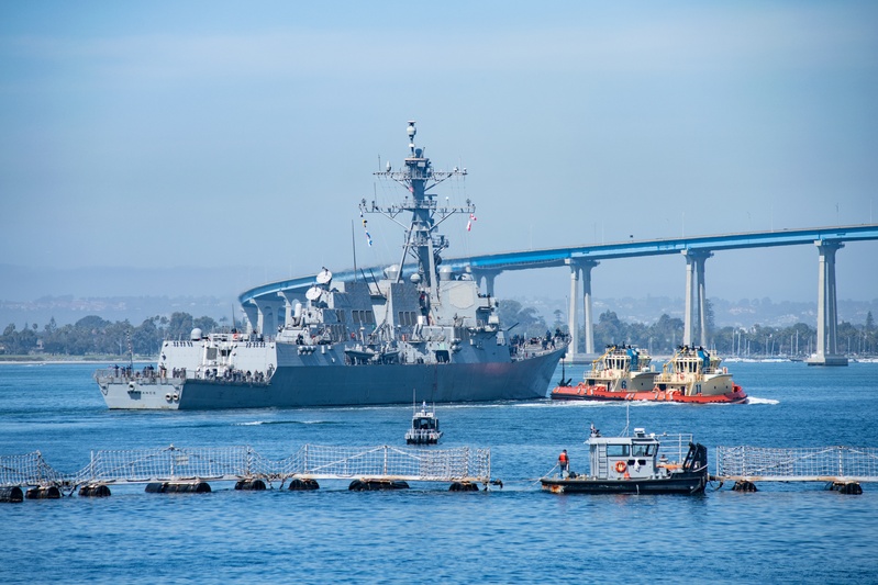 USS Spruance gets underway