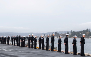 Nimitz Sailors Man the Rails