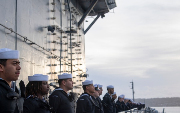 Nimitz Sailors Man the Rails