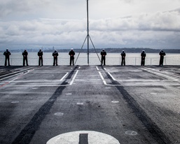 Nimitz Sailors Man the Rails