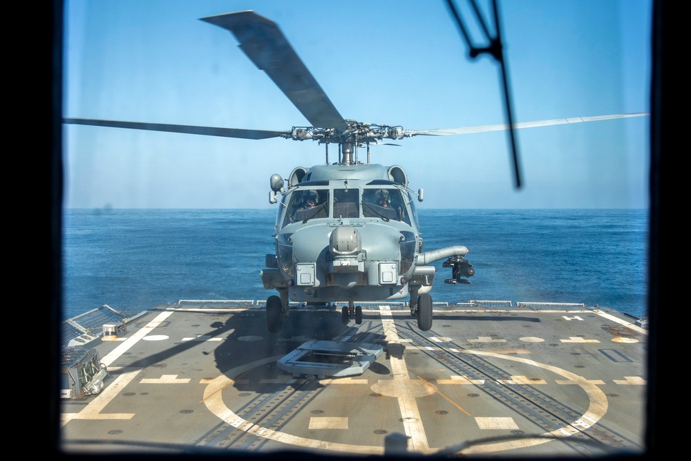 USS Spruance conducts flight operations