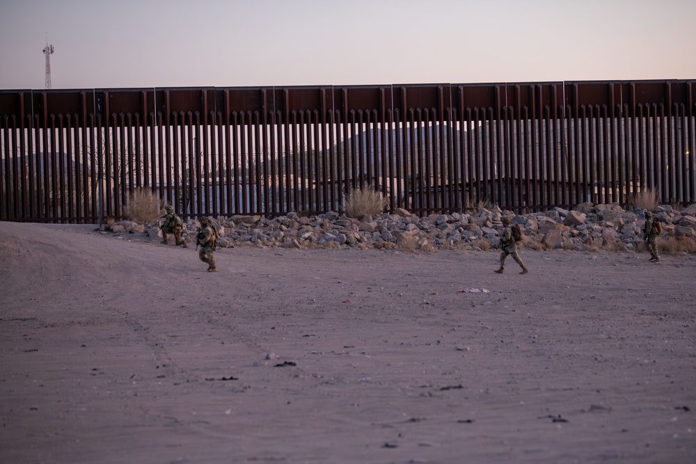 U.S. Soldiers patrol along the southern border through new authorities