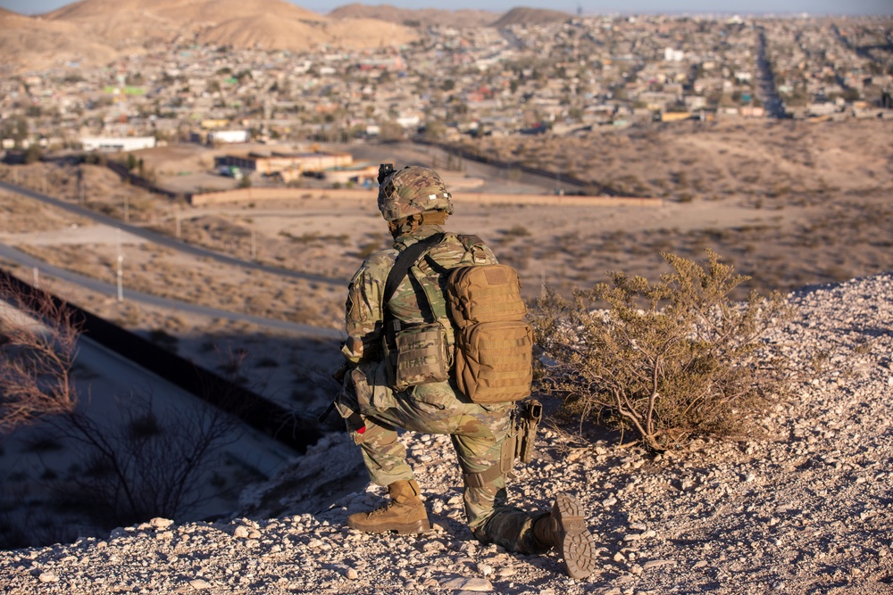 U.S. Soldiers patrol along the southern border through new authorities