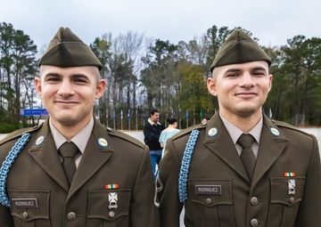 Pfcs. Andrew and Angel Rodriguez Turning Blue Ceremony