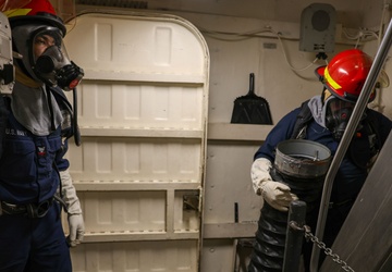 USS IWO JIMA DAMAGE CONTROL DRILL