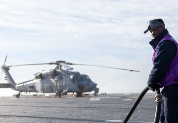 Aircraft refueling onboard USS Iwo Jima