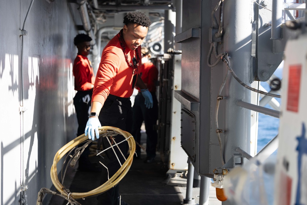 Live Fire Exercise Preparations onboard USS Iwo Jima