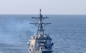 USS Ralph Johnson Sails in the Sea of Japan