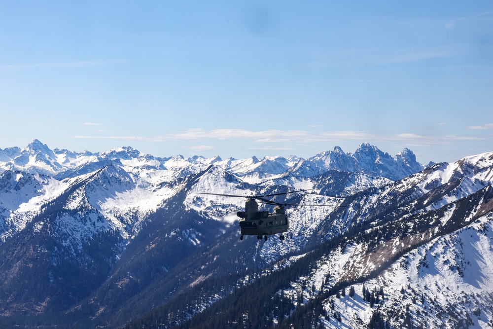 U.S. Army Chinook pilots conduct high altitude training in the German Alps