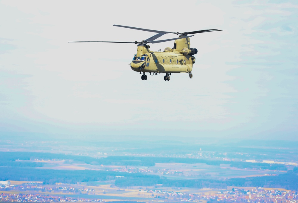 U.S. Army Chinook pilots conduct high altitude training in the German Alps