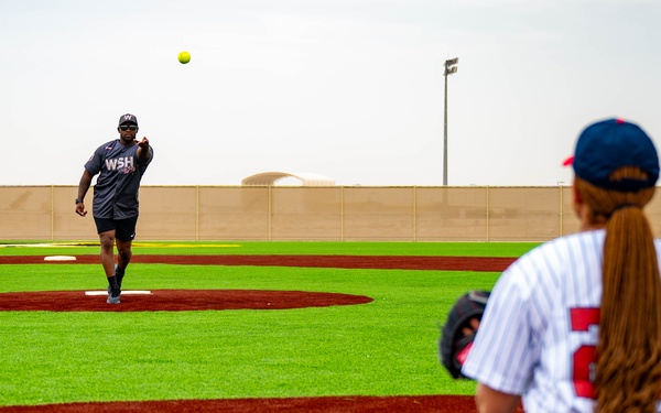 Opening day: Inaugural softball game played at 379th AEW’s new field