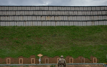 KFOR's U.S. and German Maneuver Battalion contingents conduct pistol range at Camp Bondsteel