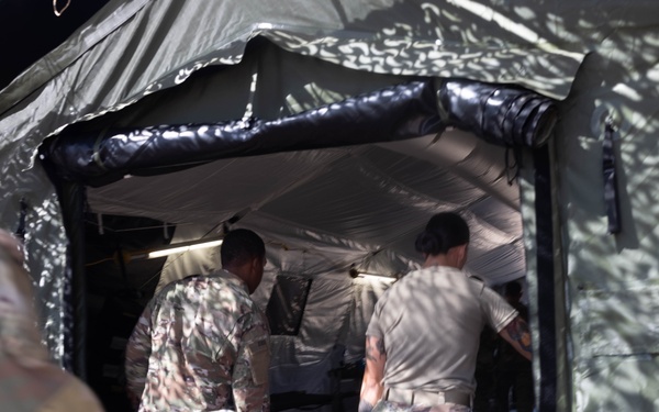Operation Southern Guard- U.S. Service members conduct simulated medical evacuation training