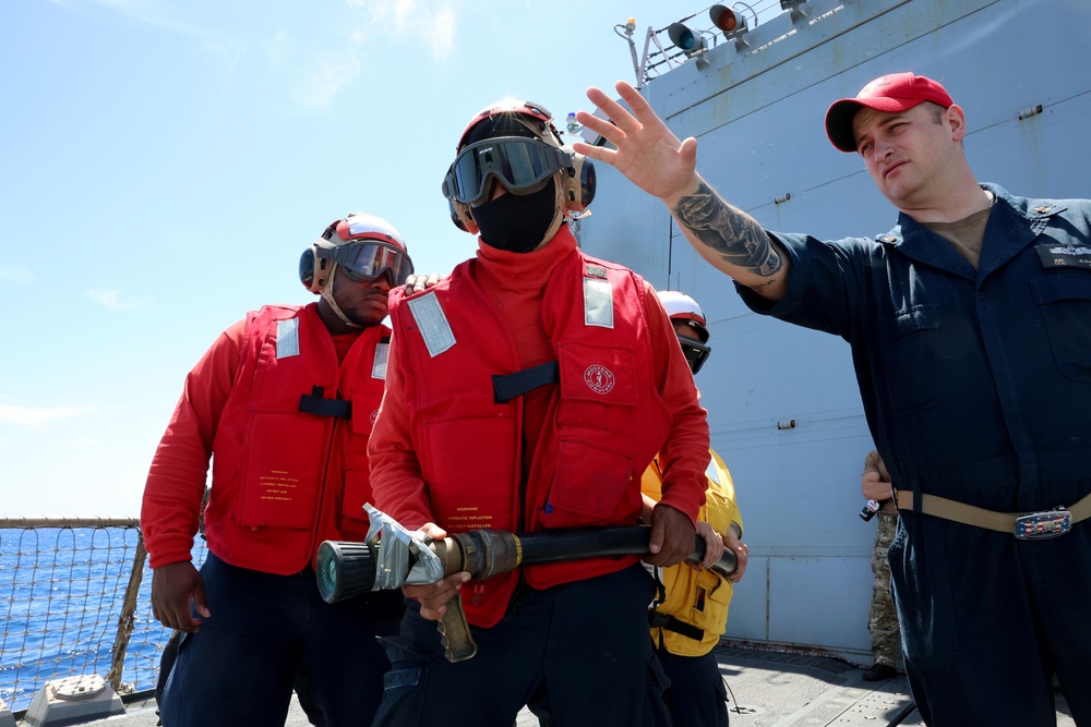 USS Gravely Sailors conduct firefighting drills