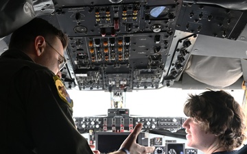 314 ARS Pilot Shows Inside of KC-135 Cockpit at Sacramento 2025 Airshow