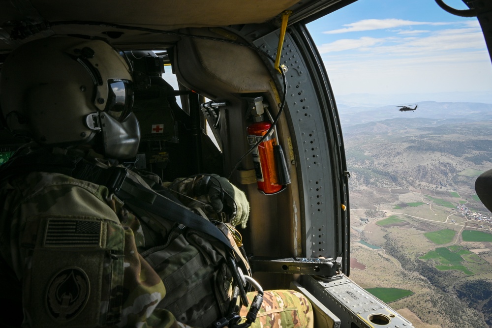 Army honors American flags during aerial training out of Incirlik