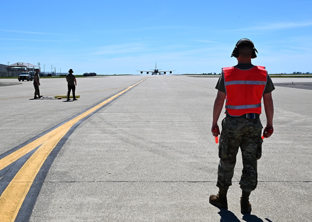 940 ARW KC-135 Taxis in After Landing