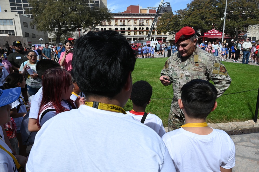 Maj. Gen. Robinson at the Alamo