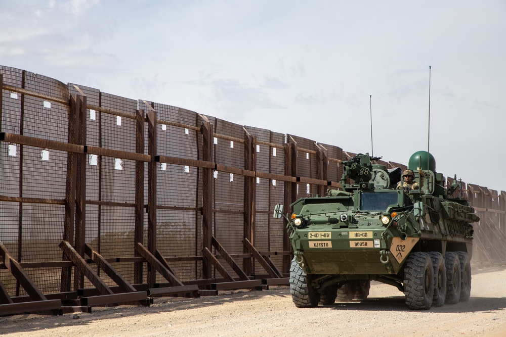 2nd Stryker Brigade convoy to the southern border