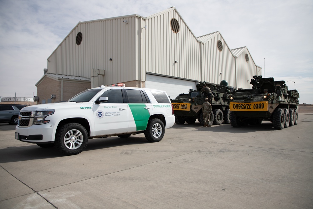 2nd Stryker Brigade convoy to the southern border