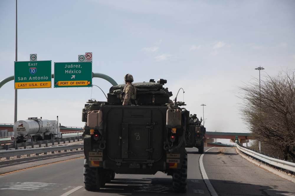2nd Stryker Brigade convoy to the southern border