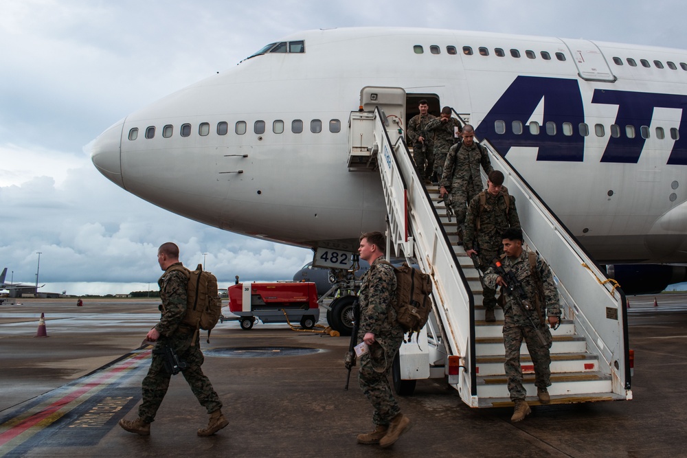 U.S. Marines, Sailors with MRF-D 25.3 arrive to Northern Territory, Australia