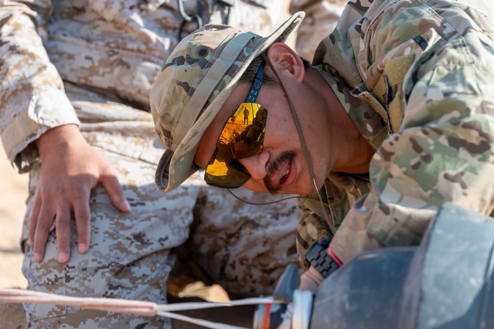 378th ECES explosive ordinance team teach host nation partners some explosive tricks