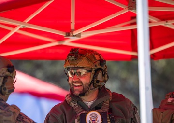 JD Vance participates in a live-fire range on Marine Corps Base Quantico