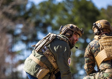 JD Vance participates in a live-fire range on Marine Corps Base Quantico