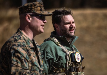 JD Vance participates in a live-fire range on Marine Corps Base Quantico