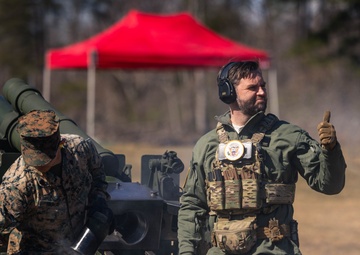 JD Vance participates in a live-fire range on Marine Corps Base Quantico