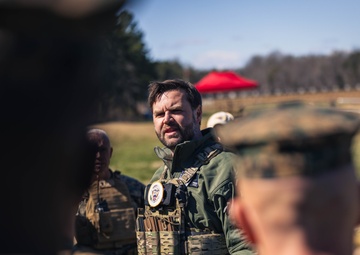 JD Vance participates in a live-fire range on Marine Corps Base Quantico