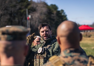JD Vance participates in a live-fire range on Marine Corps Base Quantico