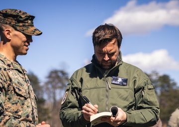 JD Vance participates in a live-fire range on Marine Corps Base Quantico