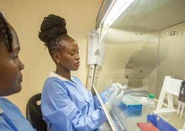 Handling samples at the AFI Basic Science Lab