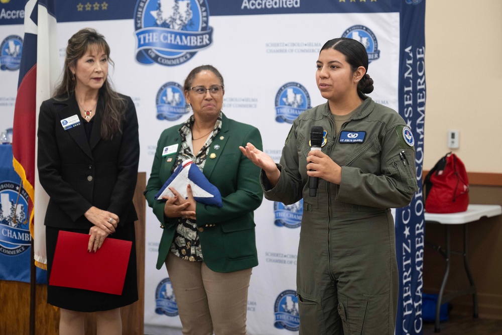 A1C Guajardo Receives The Chambers Hidden Hero Award