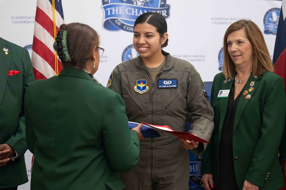 A1C Guajardo Receives The Chambers Hidden Hero Award