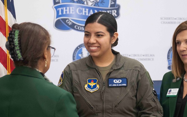 A1C Guajardo Receives The Chambers Hidden Hero Award