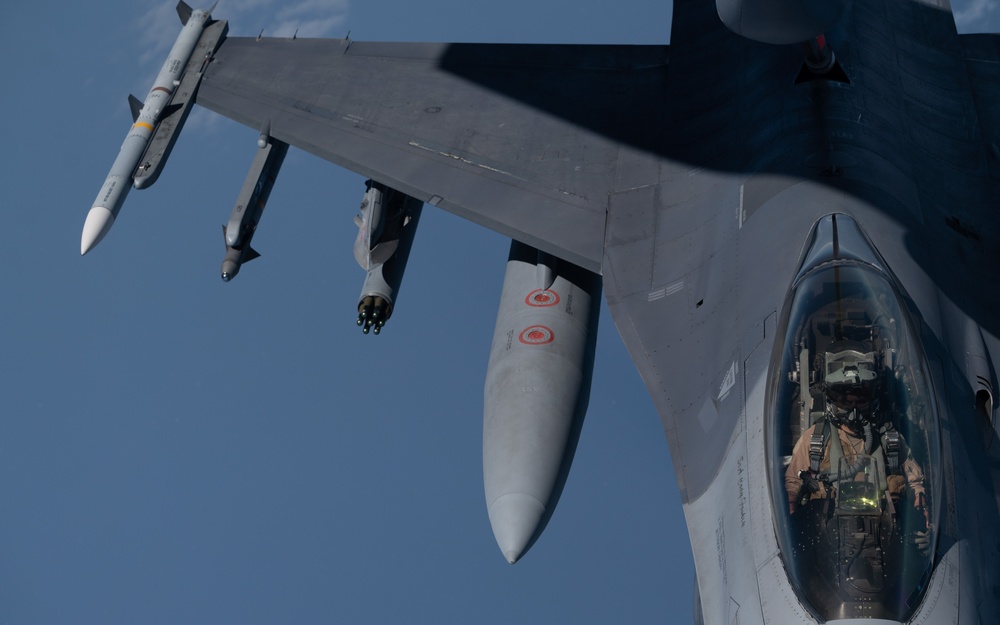 U.S. Fighting Falcons conduct Defensive Counter-Air operations over the CENTCOM AOR