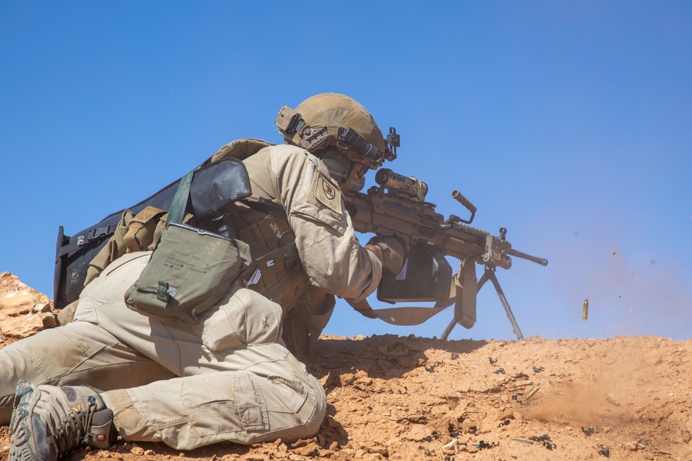 Coalition Forces Fire M249 Light Machine Gun
