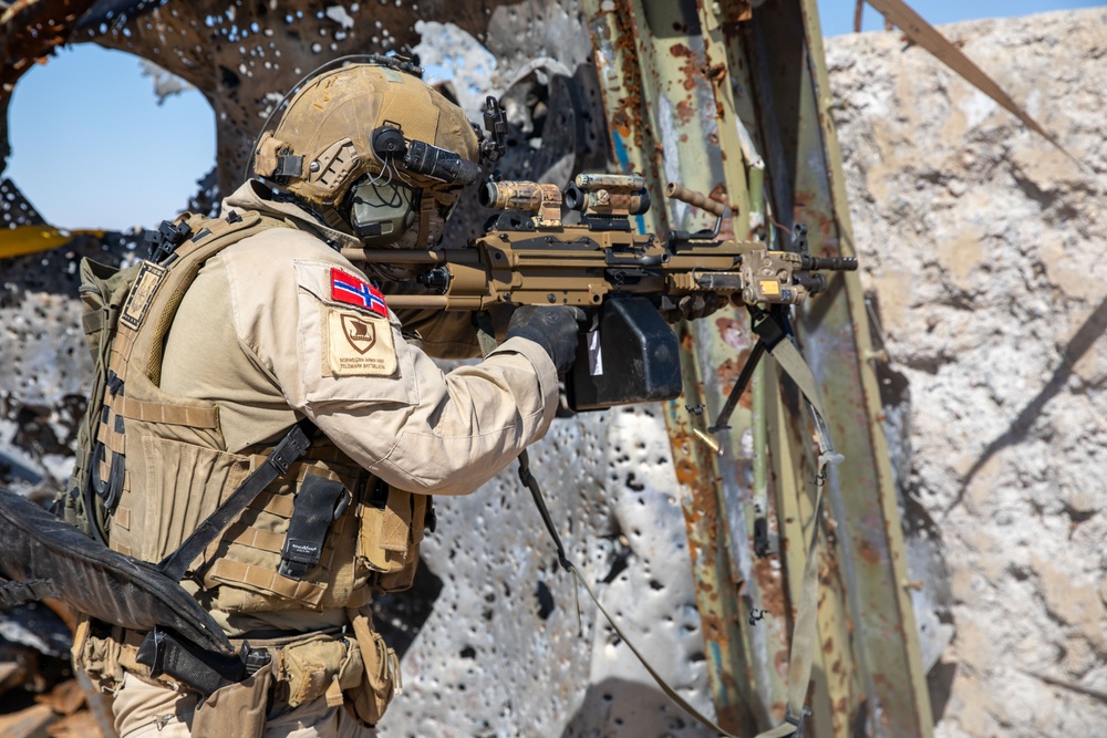 Coalition Forces Fire M249 Light Machine Gun