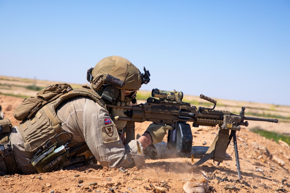 Coalition Forces Fire M249 Light Machine Gun