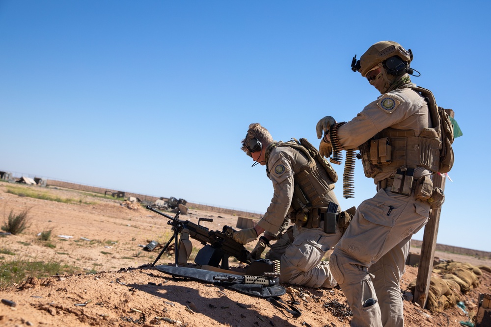 Coalition Forces Fire M249 Light Machine Gun