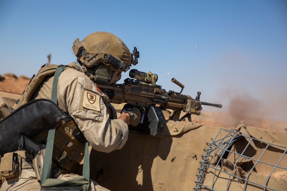Coalition Forces Fire M249 Light Machine Gun