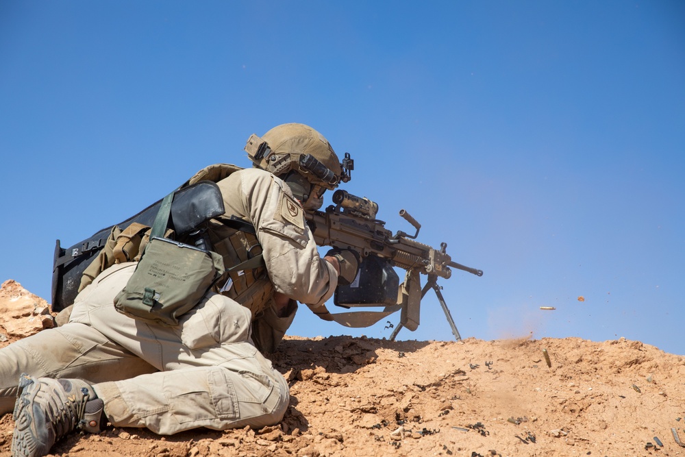 Coalition Forces Fire M249 Light Machine Gun