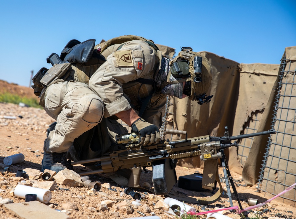 Coalition Forces Fire M249 Light Machine Gun