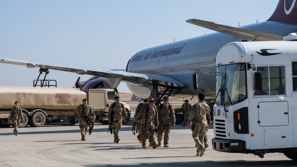 Airmen build and expand a hot cargo pad and marshalling yard in the U.S. CENTCOM AOR