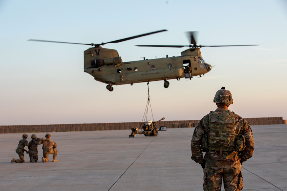 Coalition Forces Conduct Dry Sling Load Operation