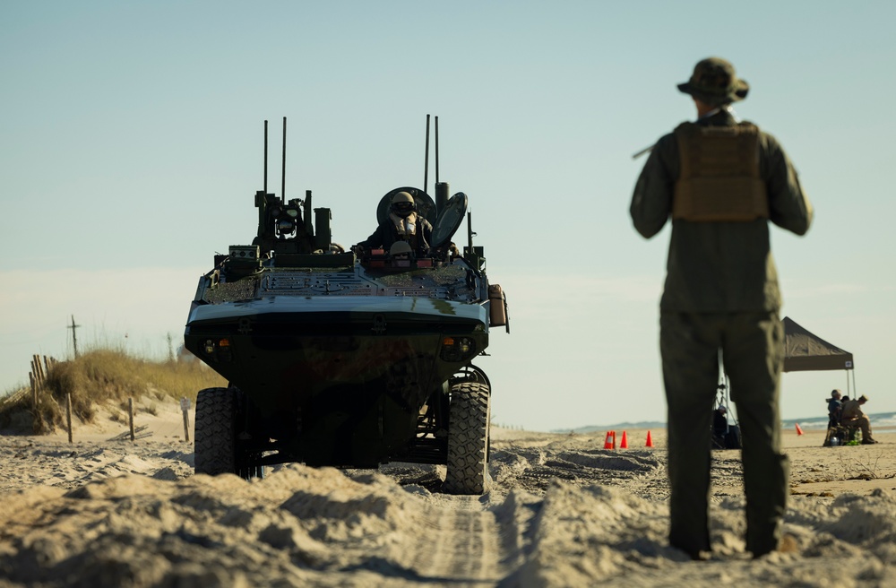 U.S. Marines with 2d Assault Amphibian Battalion, 2d Marine Division conduct ACV Testing