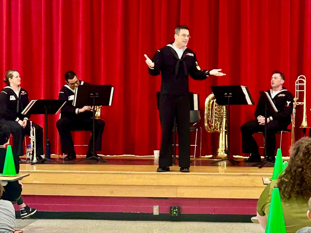 U.S. Fleet Forces Brass Quintet visits Woodstock Elementary School